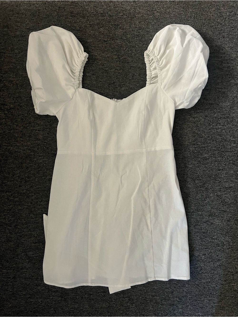 White Puff Sleeve Mini Dress